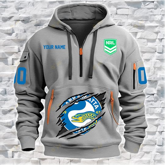 Parramatta Eels Personalized Quarter Zip Hoodie for fan Limited Edition