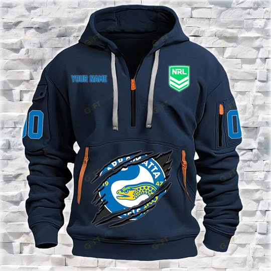 Parramatta Eels Personalized Quarter Zip Hoodie for fan Limited Edition