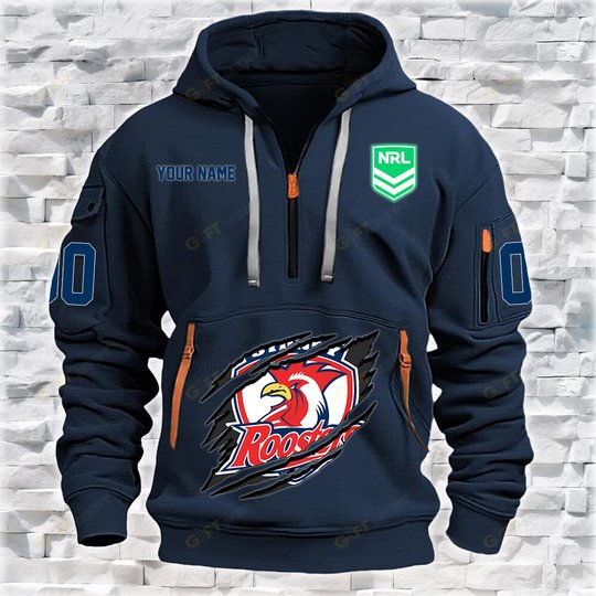 Sydney Roosters Personalized Quarter Zip Hoodie for fan Limited Edition