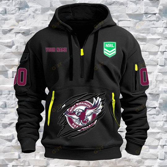 Manly Warringah Sea Eagles Personalized Quarter Zip Hoodie for fan Limited Edition