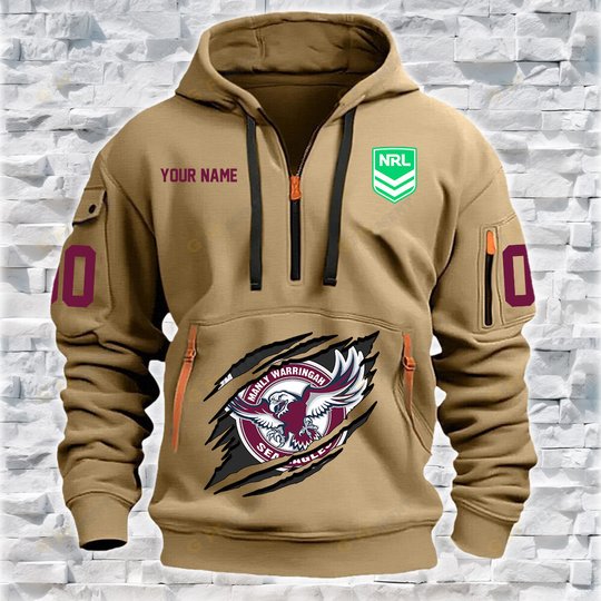 Manly Warringah Sea Eagles Personalized Quarter Zip Hoodie for fan Limited Edition