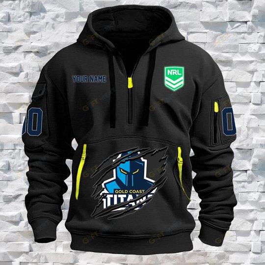 Gold Coast Titans Personalized Quarter Zip Hoodie for fan Limited Edition