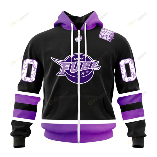 Personalized ECHL Indy Fuel Breast cancer Hoodie, T Shirt, Zip Hoodie, Sweatshirt