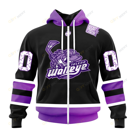 Personalized ECHL Toledo Walleye Breast cancer Hoodie, T Shirt, Zip Hoodie, Sweatshirt