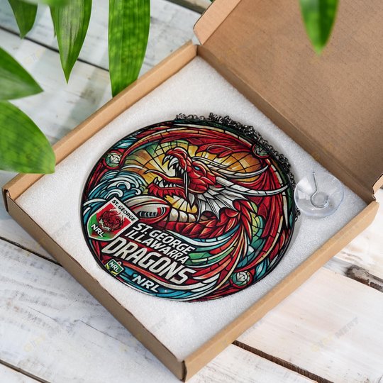 St. George Illawarra DragonsStained Glass Suncatcher for Window Hanging