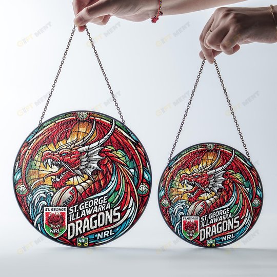St. George Illawarra DragonsStained Glass Suncatcher for Window Hanging