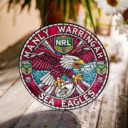 Manly Warringah Sea EaglesStained Glass Suncatcher for Window Hanging