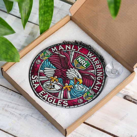 Manly Warringah Sea EaglesStained Glass Suncatcher for Window Hanging