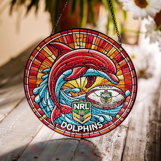 DolphinsStained Glass Suncatcher for Window Hanging
