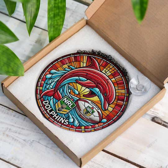 DolphinsStained Glass Suncatcher for Window Hanging