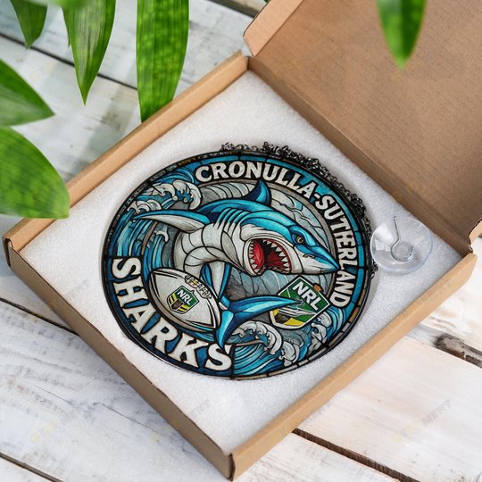 Cronulla-Sutherland SharksStained Glass Suncatcher for Window Hanging