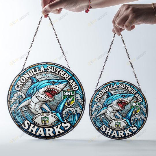 Cronulla-Sutherland SharksStained Glass Suncatcher for Window Hanging