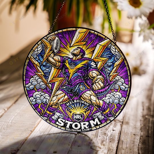 Melbourne StormStained Glass Suncatcher for Window Hanging