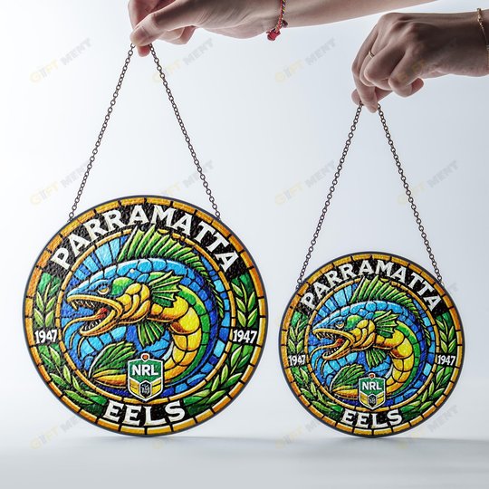 Parramatta EelsStained Glass Suncatcher for Window Hanging
