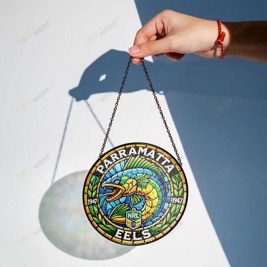 Parramatta EelsStained Glass Suncatcher for Window Hanging