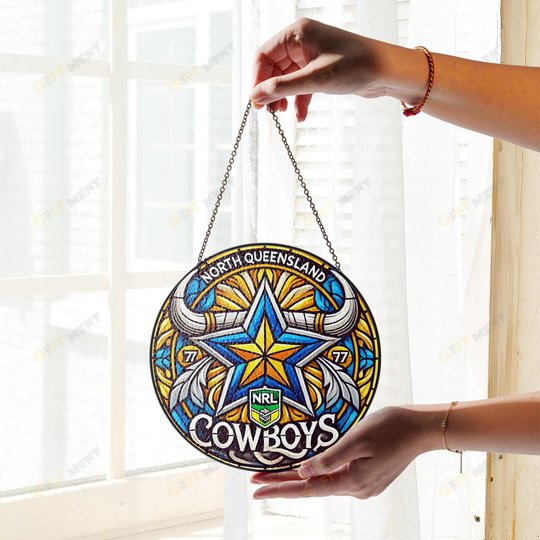 North Queensland CowboysStained Glass Suncatcher for Window Hanging