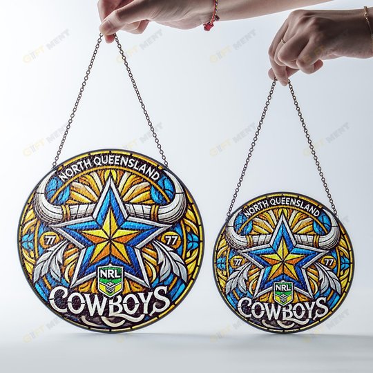 North Queensland CowboysStained Glass Suncatcher for Window Hanging