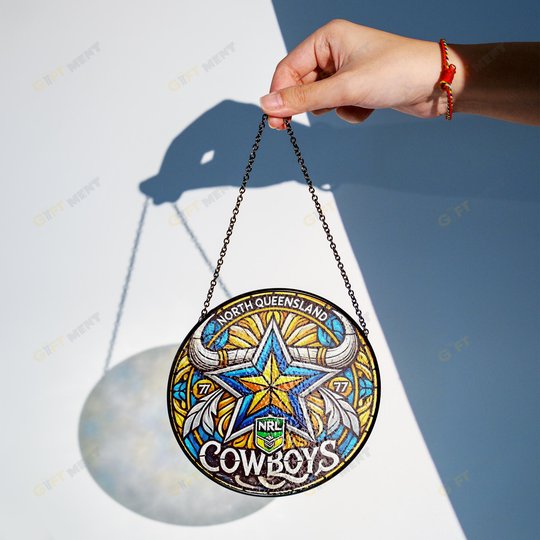 North Queensland CowboysStained Glass Suncatcher for Window Hanging