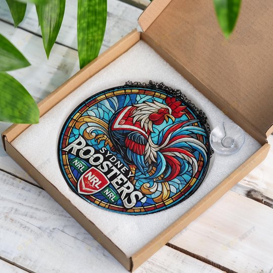 Sydney RoostersStained Glass Suncatcher for Window Hanging