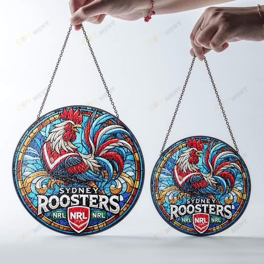 Sydney RoostersStained Glass Suncatcher for Window Hanging