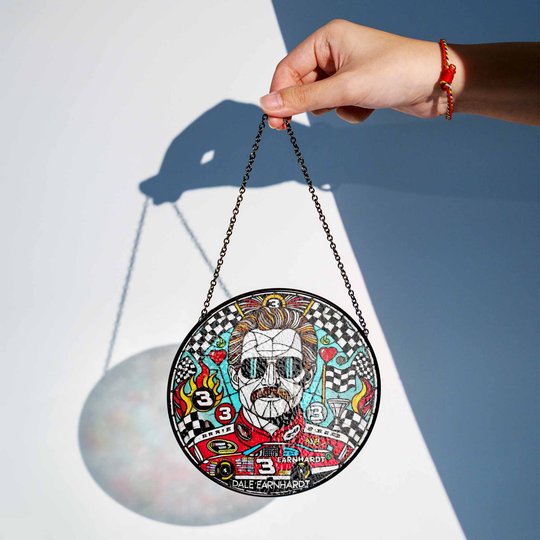 Dale earnhardt v2 Stained Glass Suncatcher