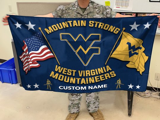 Personalized West Virginia Mountaineers Flying Flag