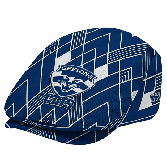 Custom Geelong Cats Geometric Pride AFL Flat Cap
