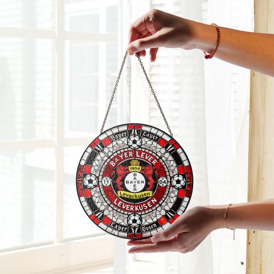 Bayer Leverkusen Stained Glass Suncatcher for Window Hanging