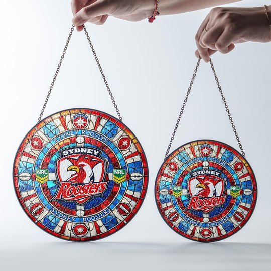 Sydney Roosters Stained Glass Suncatcher for Window Hanging V2