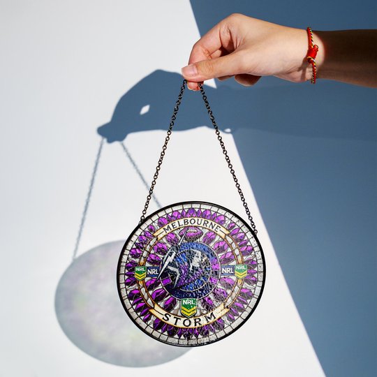 Melbourne Storm Stained Glass Suncatcher for Window Hanging V2