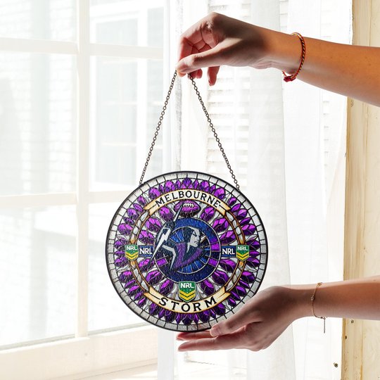 Melbourne Storm Stained Glass Suncatcher for Window Hanging V2