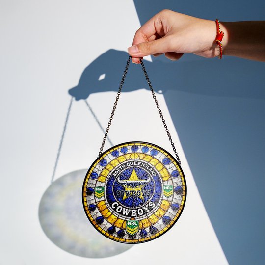 North Queensland Cowboys Stained Glass Suncatcher for Window Hanging V2