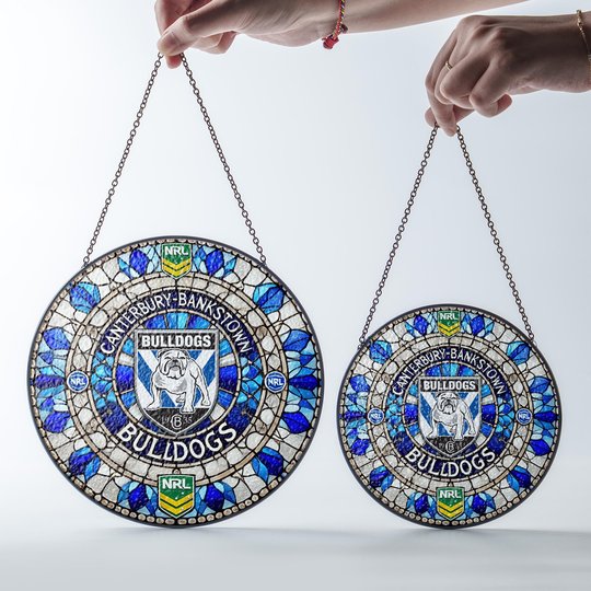 Canterbury-Bankstown Bulldogs Stained Glass Suncatcher for Window Hanging V2