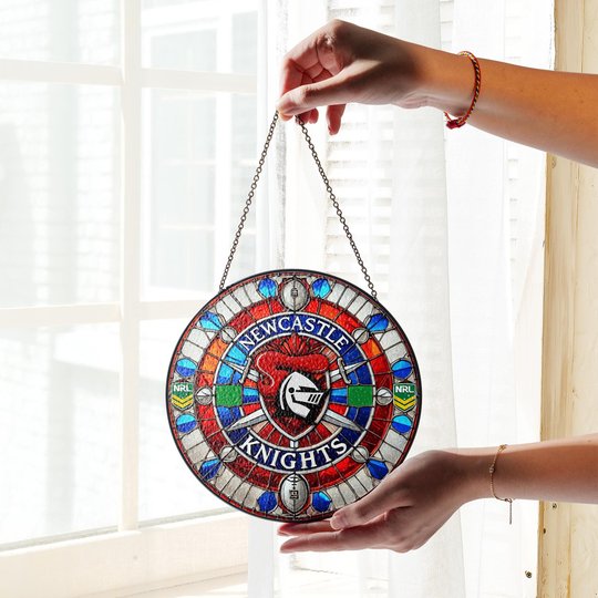Newcastle Knights Stained Glass Suncatcher for Window Hanging V2