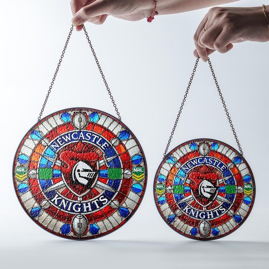 Newcastle Knights Stained Glass Suncatcher for Window Hanging V2