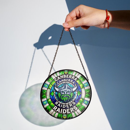 Canberra Raiders Stained Glass Suncatcher for Window Hanging V2