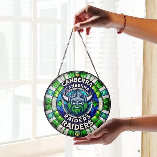 Canberra Raiders Stained Glass Suncatcher for Window Hanging V2