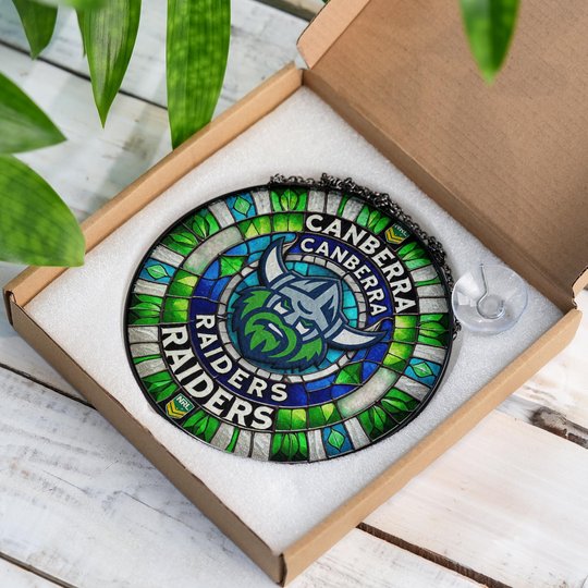 Canberra Raiders Stained Glass Suncatcher for Window Hanging V2