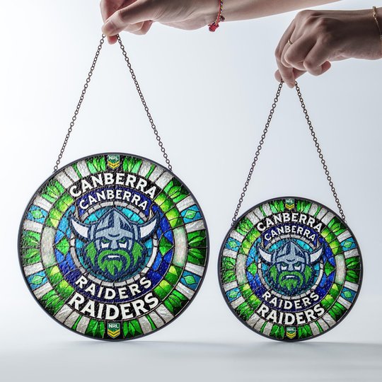 Canberra Raiders Stained Glass Suncatcher for Window Hanging V2