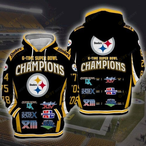PITTSBURGH STEELERS CHAMPS HOODIE 3d T2