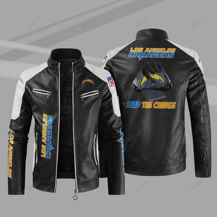 LOS ANGELES CHARGERS LEATHER JACKET FOR MEN JJ1