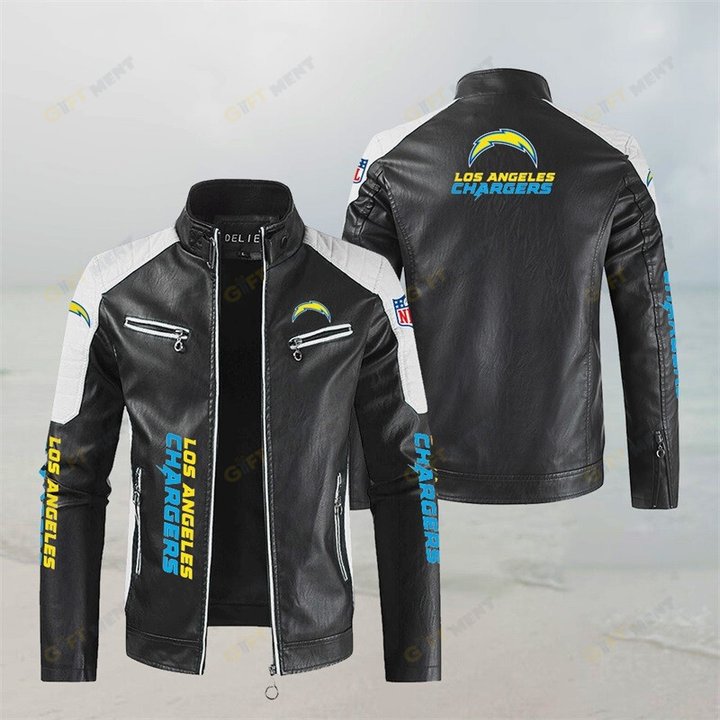 LOS ANGELES CHARGERS LEATHER JACKET FOR MEN JJ2