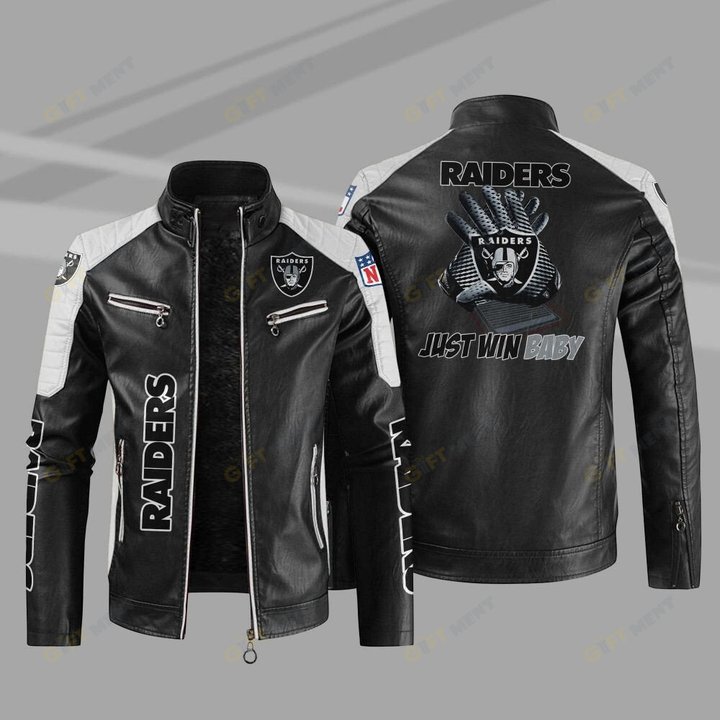 LAS VEGAS RAIDERS LEATHER JACKET FOR MEN JJ2