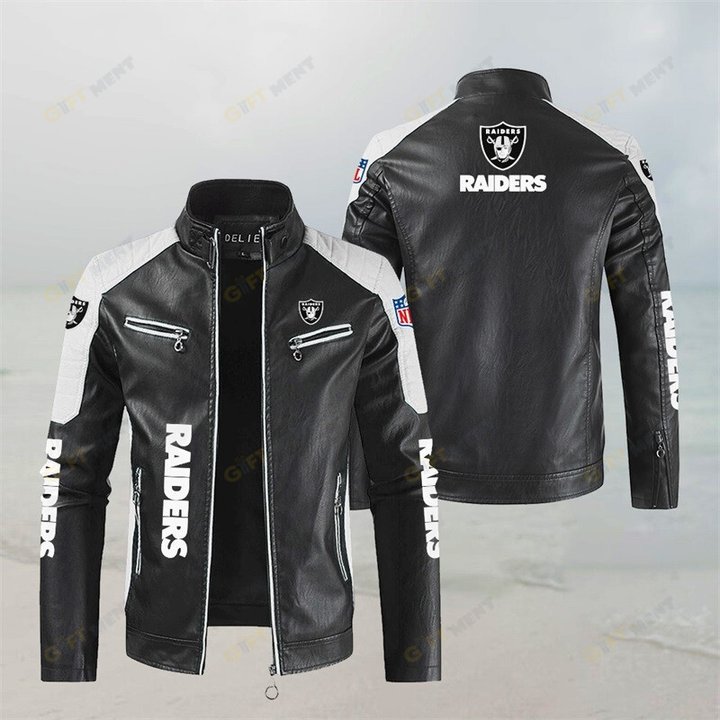 LAS VEGAS RAIDERS LEATHER JACKET FOR MEN JJ1