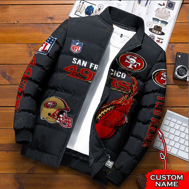 San Francisco 49ers         Custom Name Down Jacket Shirt