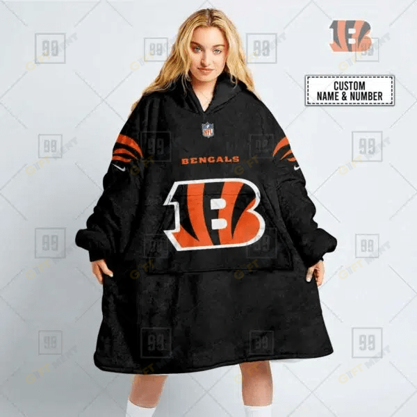 Personalized NFL Cincinnati Bengals Oodie, Flanket, Blanket Hoodie, Snuggie