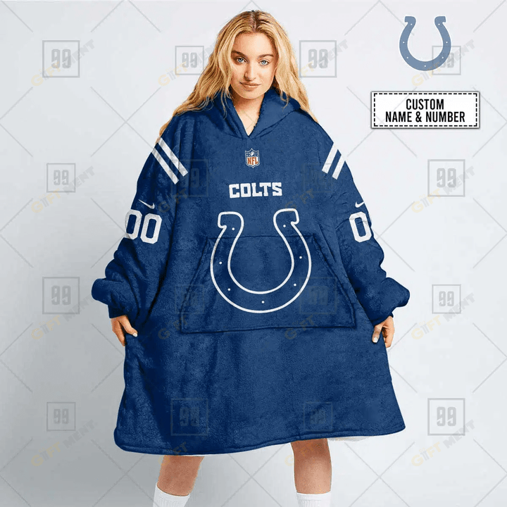Personalized NFL Indianapolis Colts Oodie, Flanket, Blanket Hoodie, Snuggie
