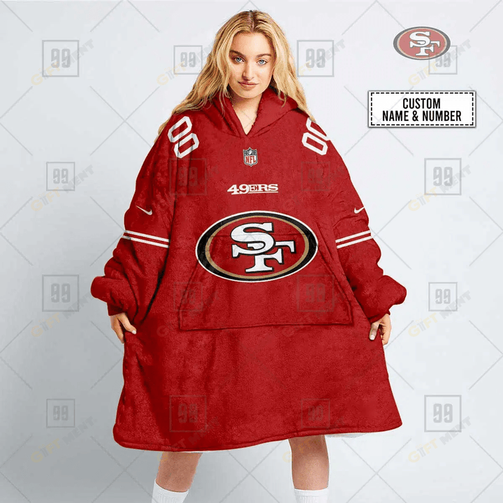 Personalized San Francisco 49ers Oodie, Flanket, Blanket Hoodie, Snuggie