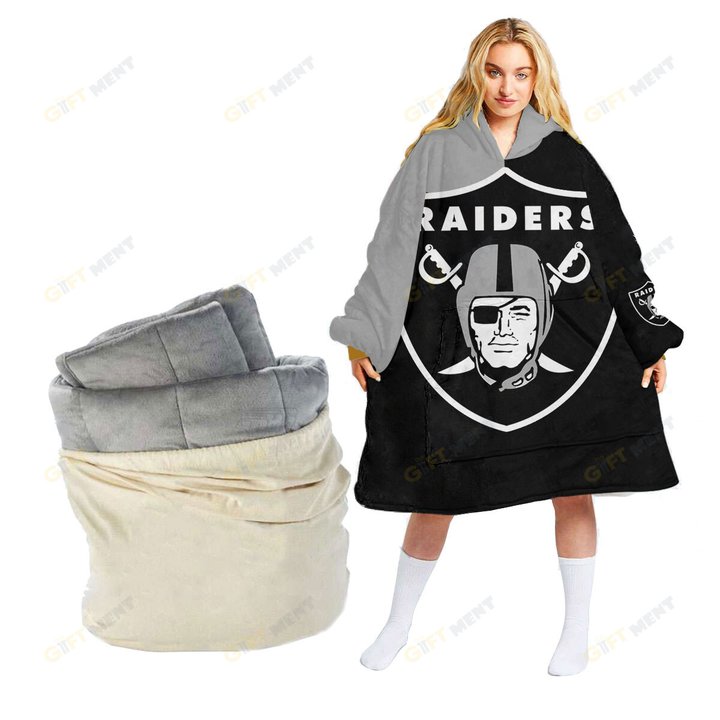 Las Vegas Raiders Oodie Blanket Hoodie Snuggie Hoodies For All Family