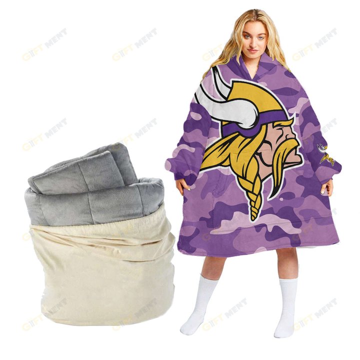 Minnesota Vikings Oodie Blanket Hoodie Snuggie Hoodies For All Family